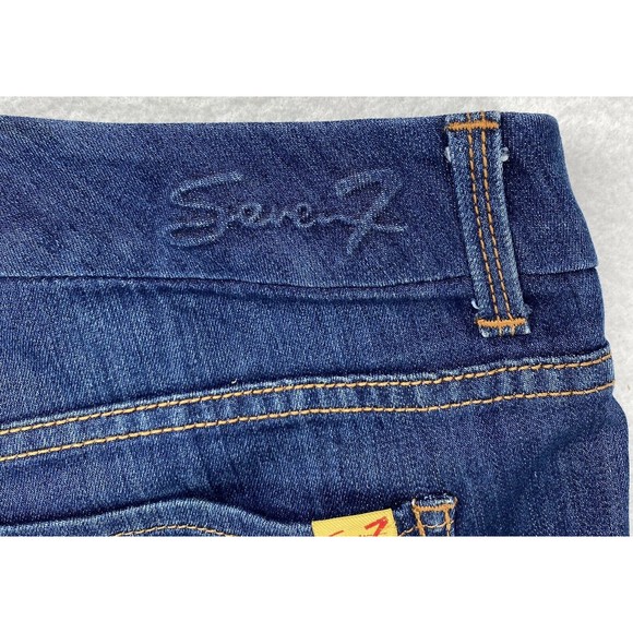SEVEN 7 LUXE THALIA  Women's Size 16 Dark Wash Jeans Flare Thick Stitch Stretch - Picture 7 of 16